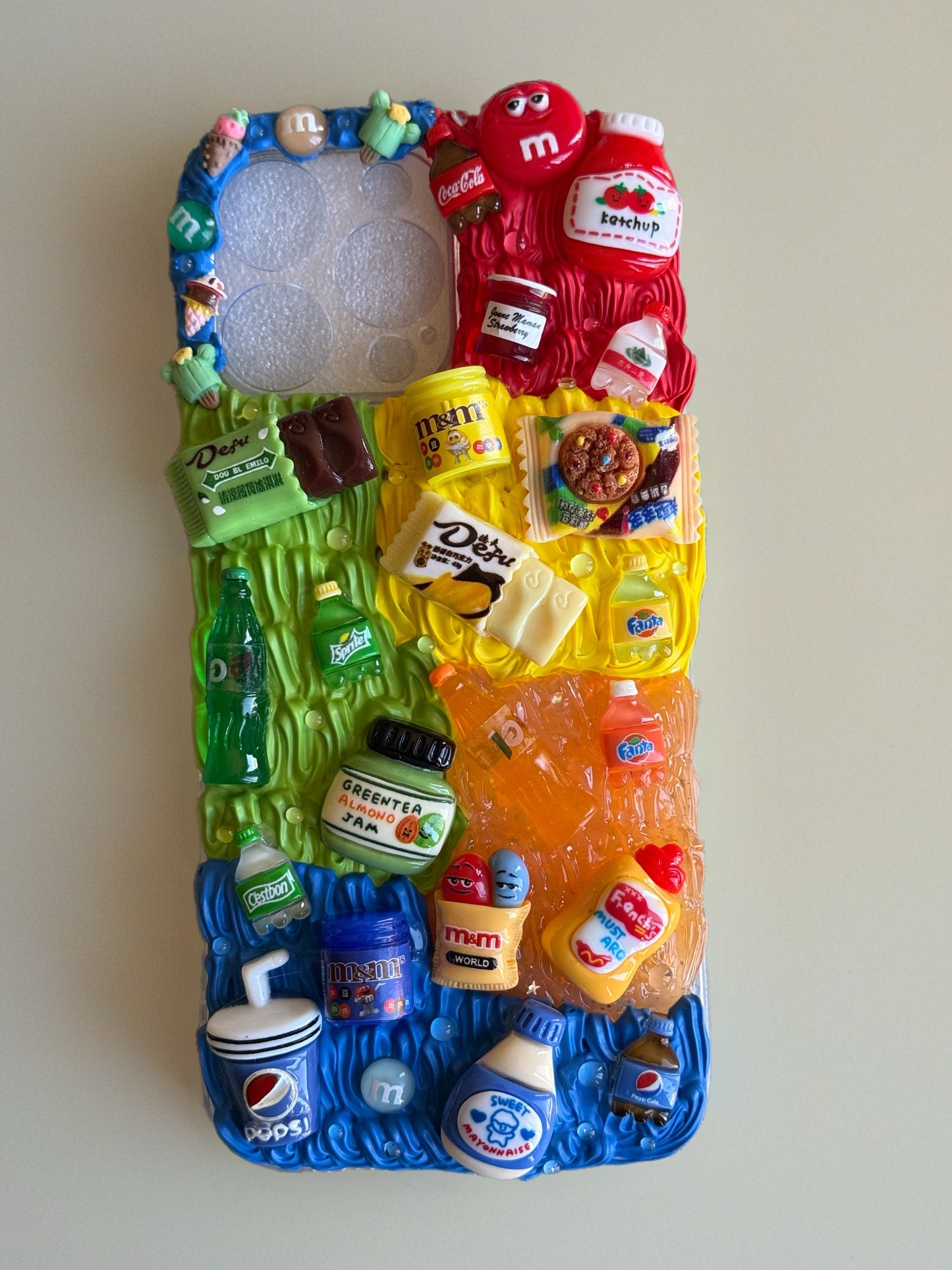 Rainbow Snack Attack Phone Case – 3D Cream Glue Junk Food Design