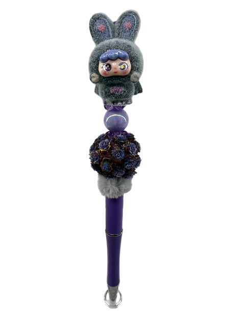 Grey Fuzzy Bunny Pen