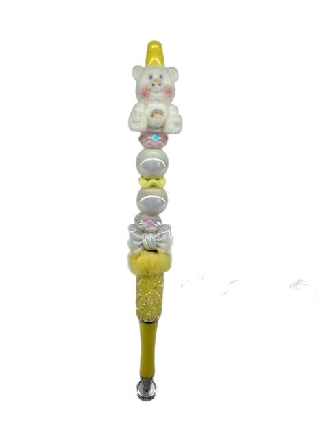 Yellow Rainbow Love Bear Pen